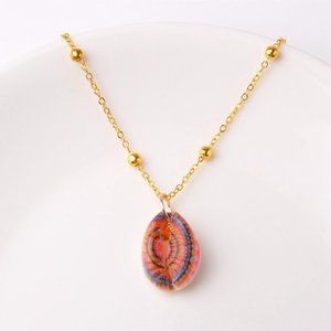 3x Boho Hippie Natural Shell Gold Necklaces